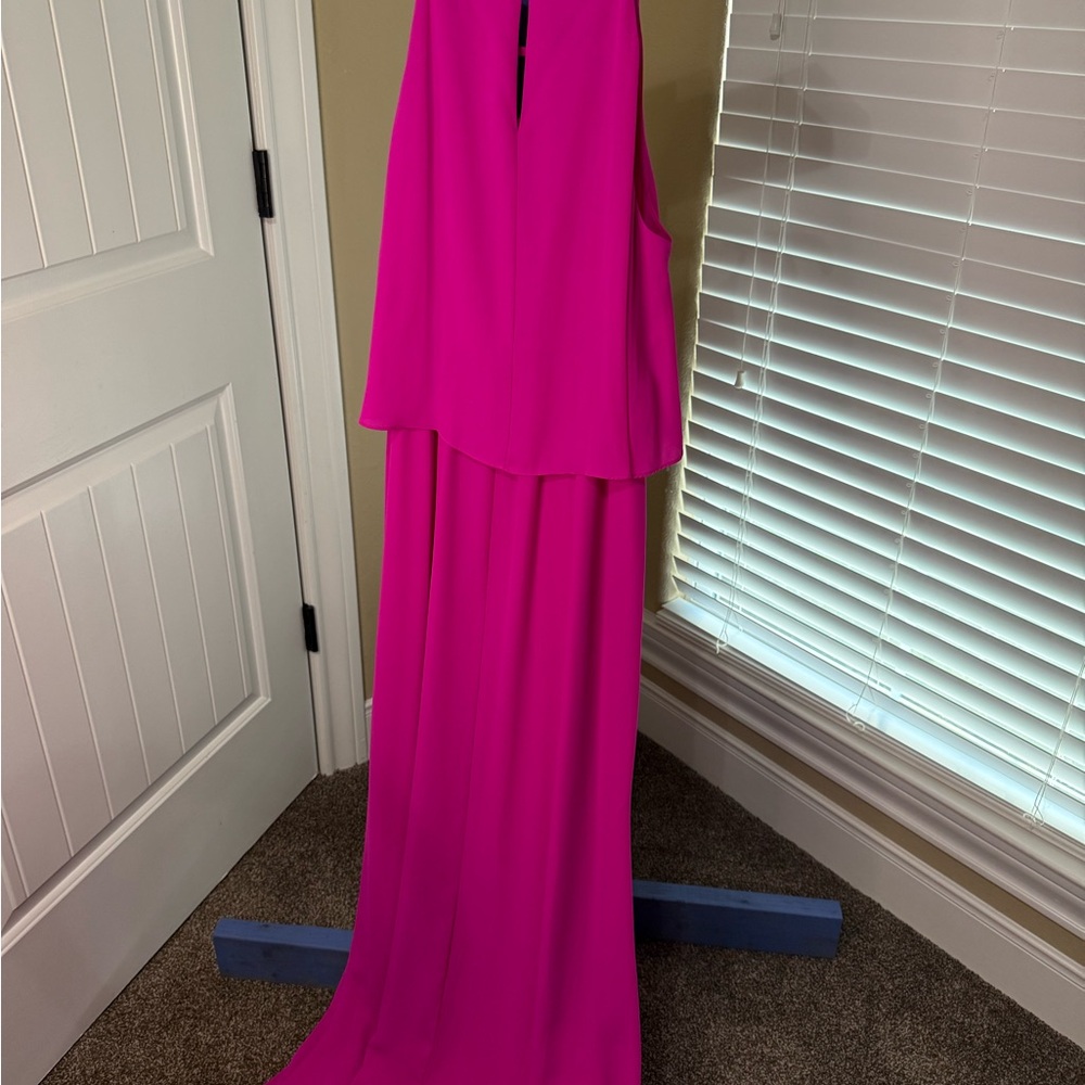 Gianni Bini Fuchsia Maxi Dress with Ruffle Detail - Picture 3 of 6